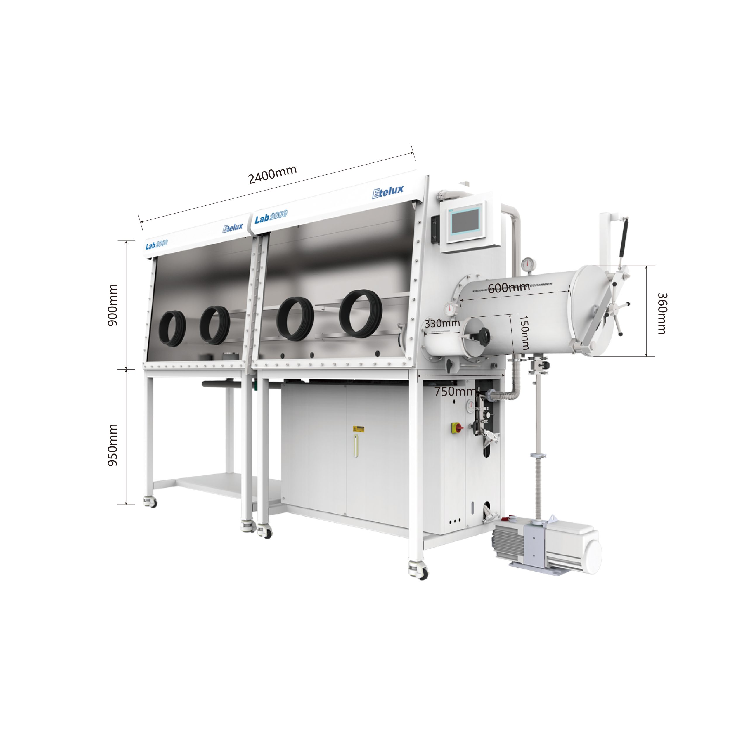 Lab2000-2400 Single-sided Double-station Standard Integrated Glove Box - Image 2